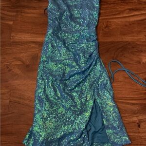 Shimmering Blue Sequin Dress